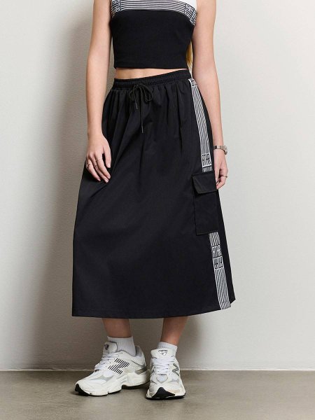 Saia Feminina Authoria Midi com Cadarço