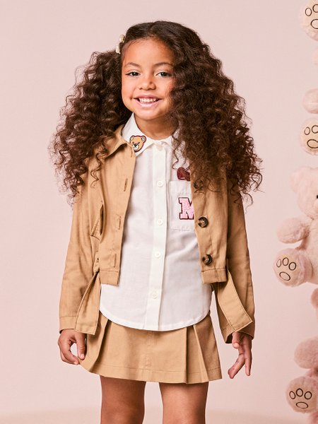 Jaqueta Infantil Menina de Sarja com Cinto