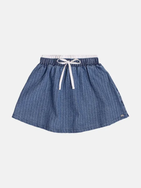 Saia Infantil Menina Jeans Listrada com Cós Duplo