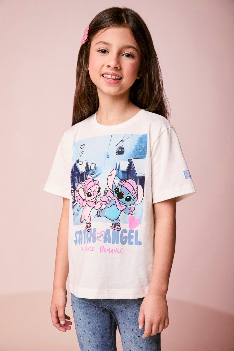 Blusa Menina Infantil do Stitch and Angel