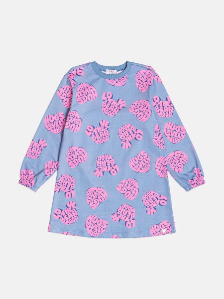 Vestido Infantil Menina Bear Cool de Manga Longa