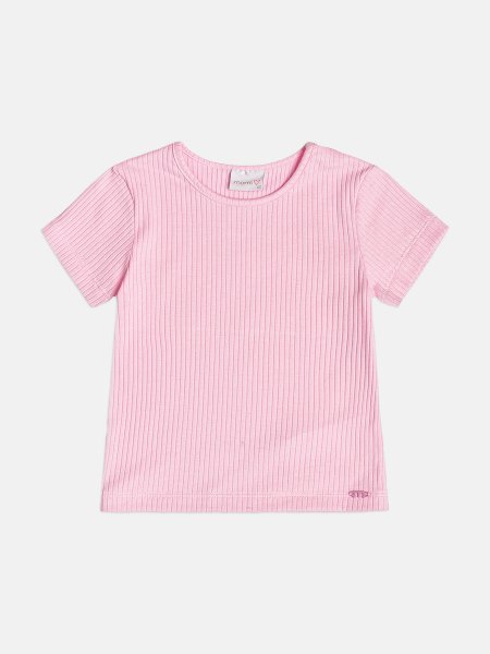 Blusa Menina Infantil Canelada Rosa Básica