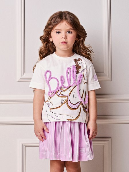 Blusa Menina Animê Infantil com Tule da Bela Disney