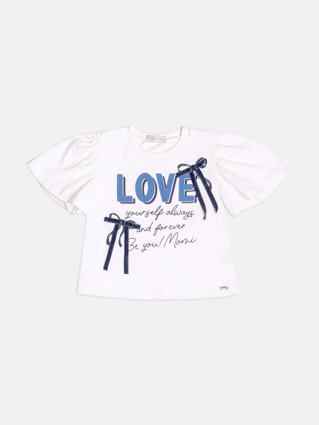 Blusa Menina Infantil de Manga Evasê com Lacinho