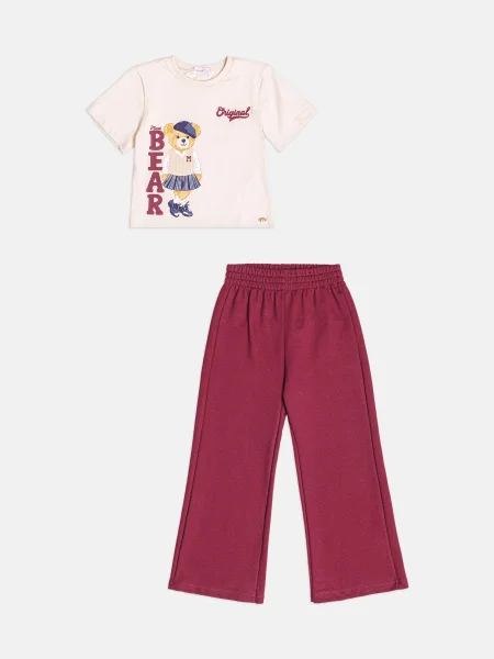 Conjunto Infantil Menina de Ursinha com Bordado