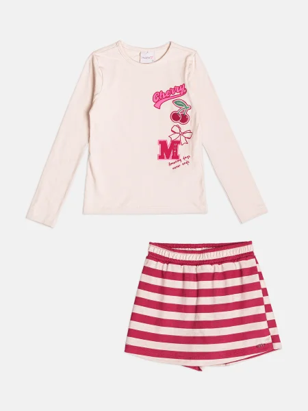 Conjunto Infantil Menina com Patch de Cereja
