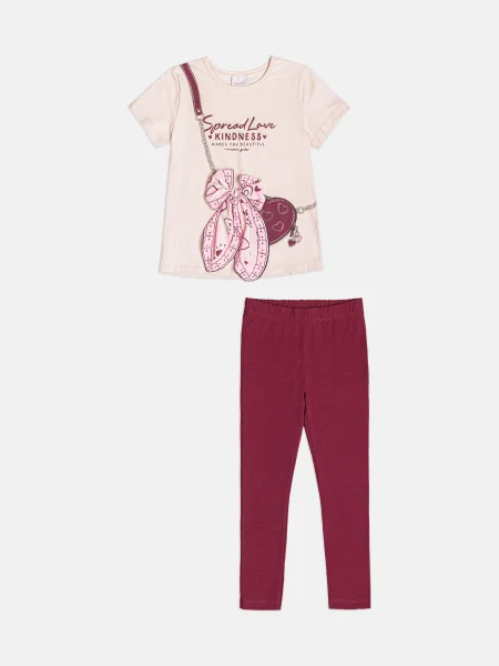 Conjunto Infantil Menina de Bolsinha de Coração