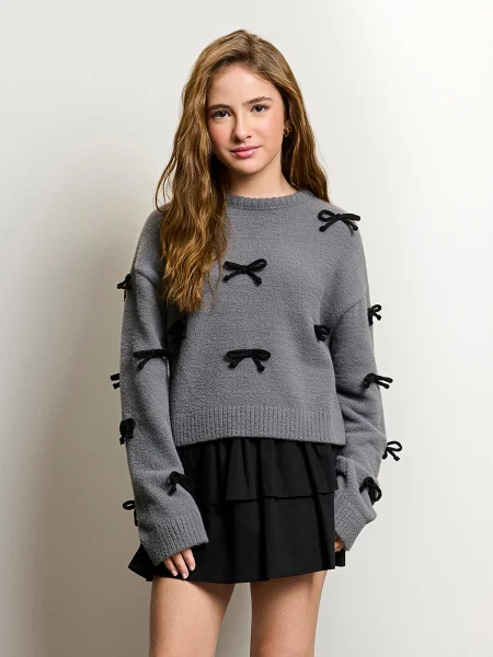 Casaco Feminino Authoria Tricot com Laços