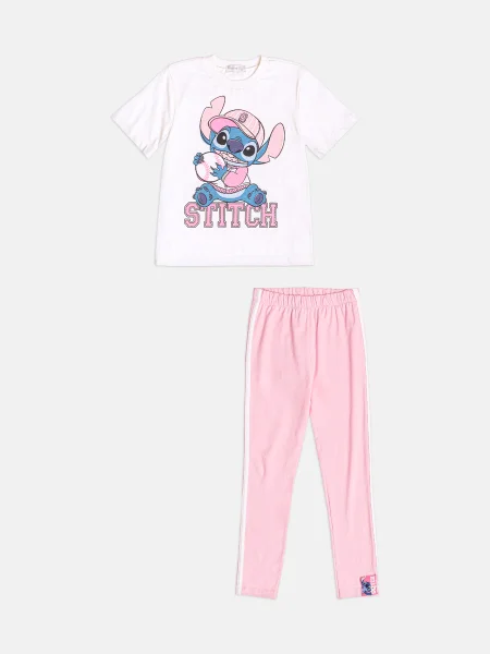 Conjunto Infantil Menina do Stitch Tenista com Strass