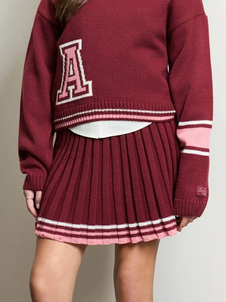 Saia Feminina Authoria Plissada de Tricot