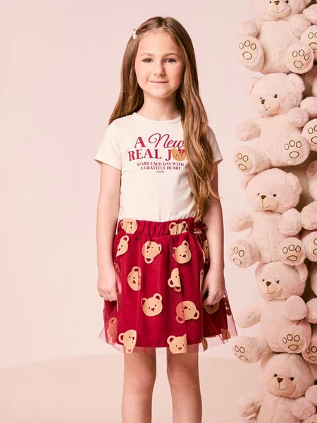 Conjunto Infantil Menina em Tule de Ursinha