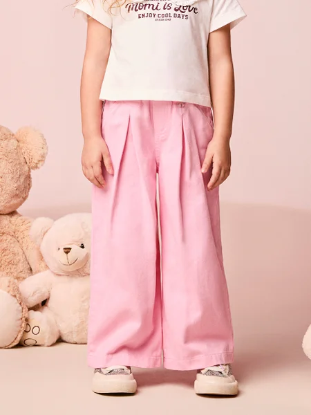 Calça Menina Pantalona Infantil de Sarja