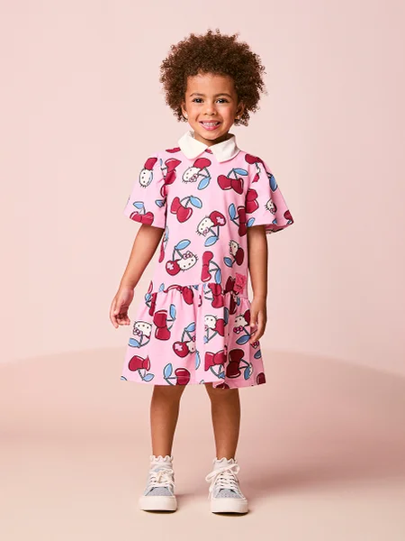 Vestido Infantil Menina Rosa da Hello Kitty