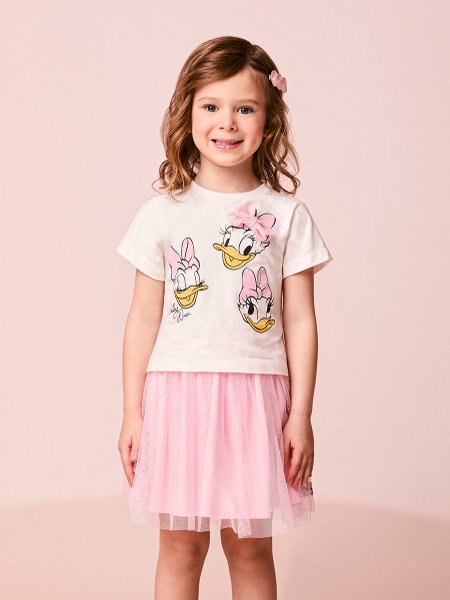 Conjunto Infantil Menina da Daisy com Laço de Tule
