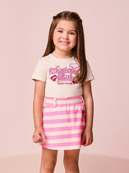 Conjunto Infantil Menina Listrado de Cerejinha
