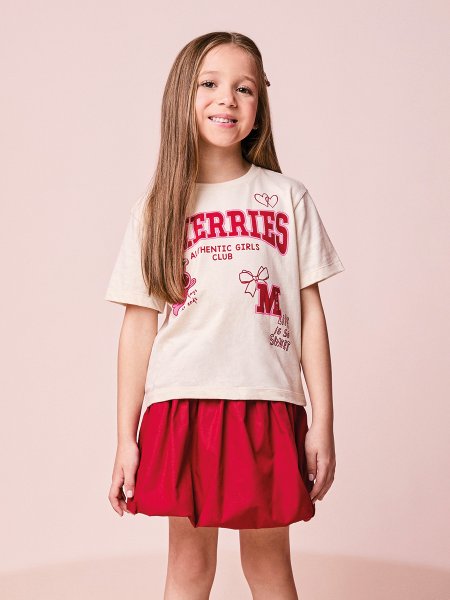 Conjunto Menina Balonê Infantil com Patch de Cereja
