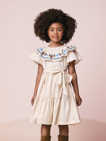 Vestido Infantil Menina com Bordado de Flores