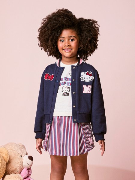 Jaqueta Infantil Menina com Gola Tricot da Hello Kitty