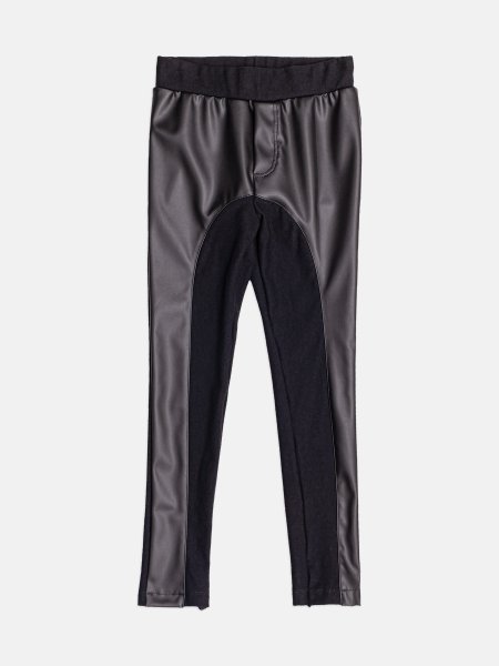 Calça Legging Infantil Menina com Recorte Fake Leather