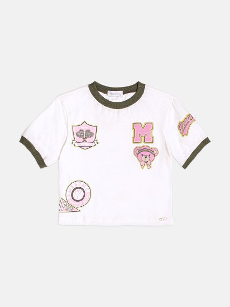 Blusa Menina Infantil com Patch de Ursinha Tenista