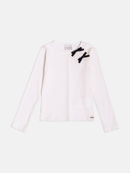 Blusa Menina Infantil Canelada com Laços de Veludo