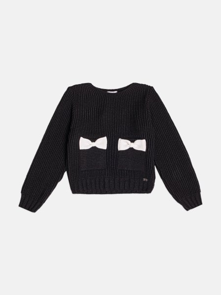 Casaco Infantil Menina de Tricot com Bolso