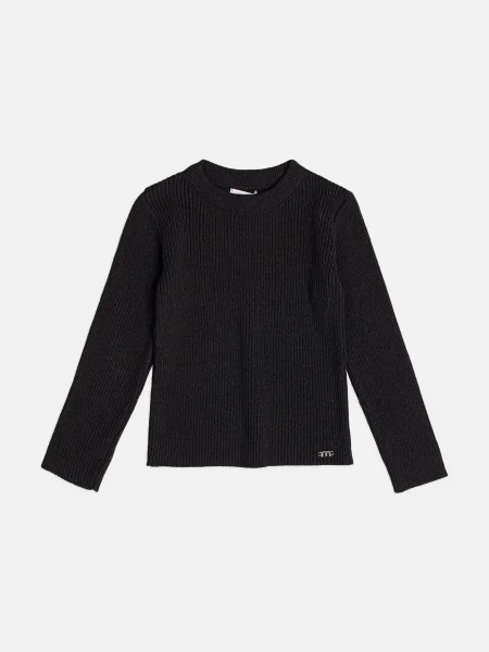 Blusa Menina Infantil Preta Básica de Tricot