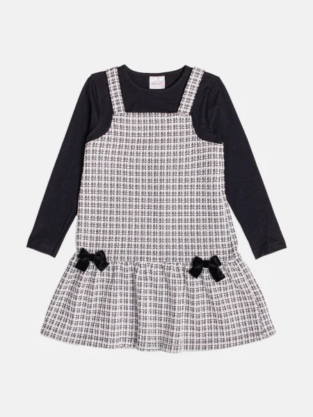 Vestido Infantil Menina Xadrez de Tweed