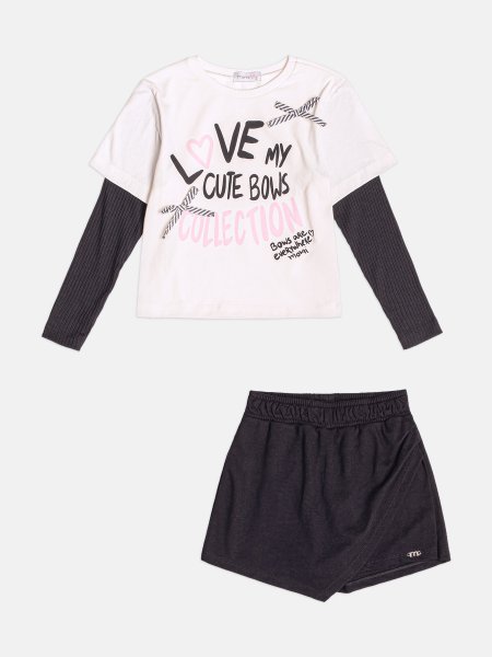 Conjunto Infantil Menina Assimétrico com Lacinhos