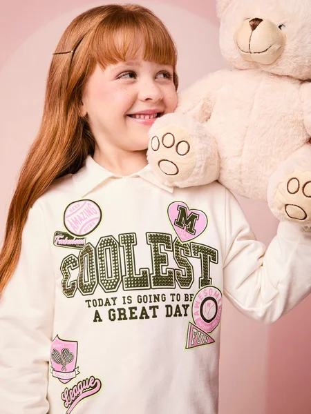 Conjunto Infantil Menina de Moletom Coolest com Strass