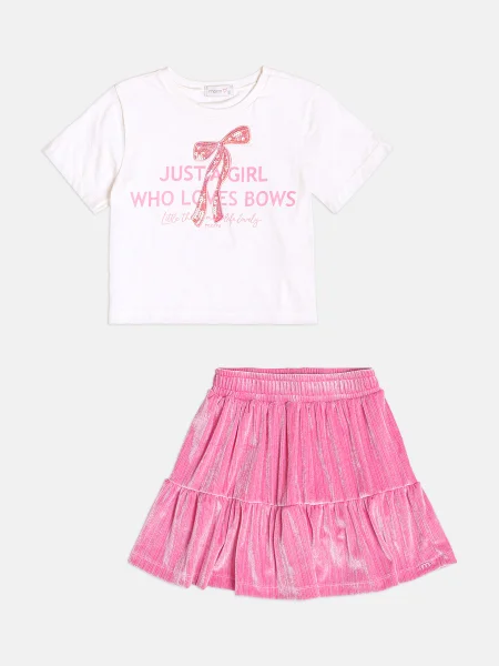 Conjunto Infantil Menina de Plush com Patch de Laço