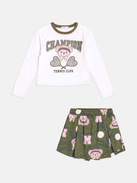 Conjunto Infantil Menina Manga Longa de Ursinha Tenista