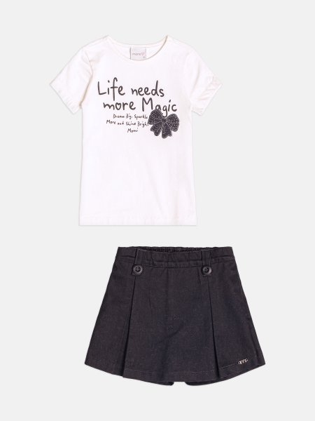 Conjunto Infantil Menina de Lettering com Pregas