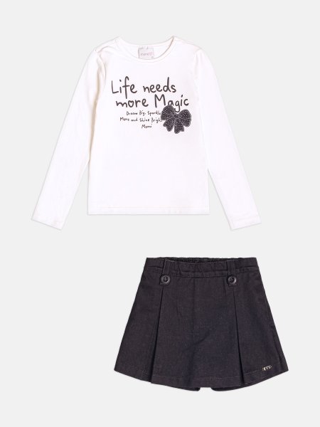 Conjunto Infantil Menina de Lettering com Pregas