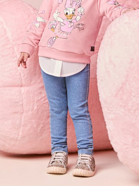 Calça Infantil Menina Jeans com Strass