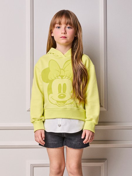 Casaco Infantil Menina Animê com Capuz e Barra de Camisa