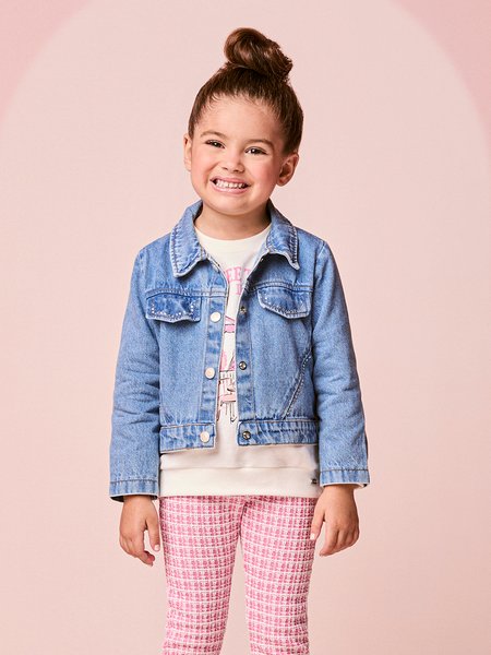 Jaqueta Infantil Menina Jeans com Strass