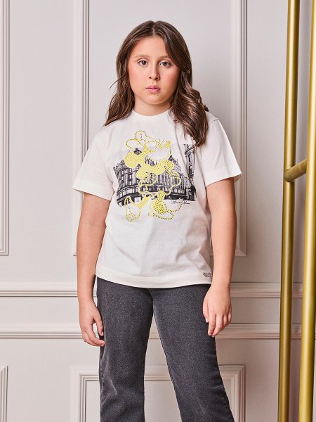 Blusa Infantil Menina Animê da Minnie com Strass