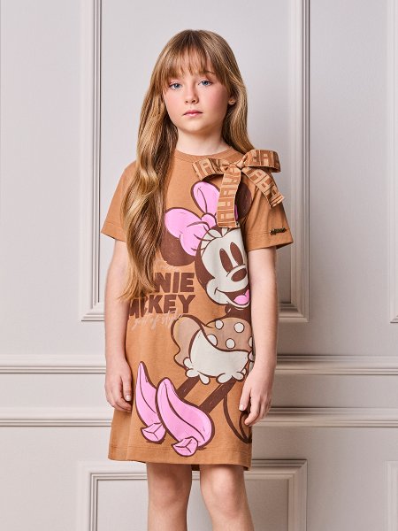 Vestido Infantil Menina Animê da Disney com Laço