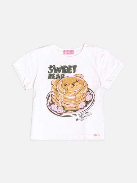 Blusa Menina Infantil Manga Curta de Sweet Bear