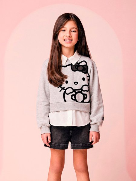 Casaco Infantil Menina da Hello Kitty com Babado