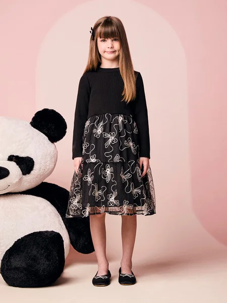 Vestido Infantil Menina de Tule com Laços