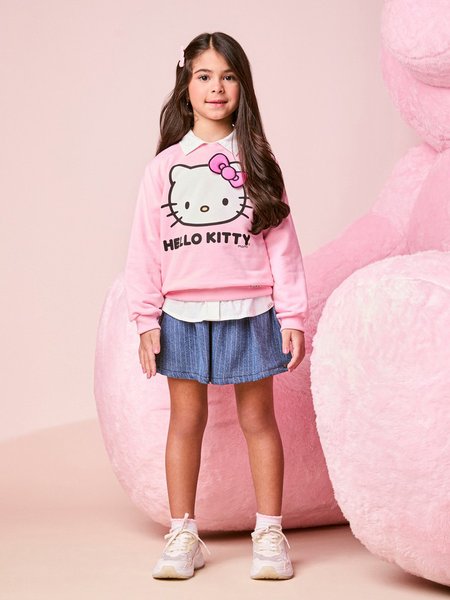 Casaco Infantil Menina de Moletom da Hello Kitty