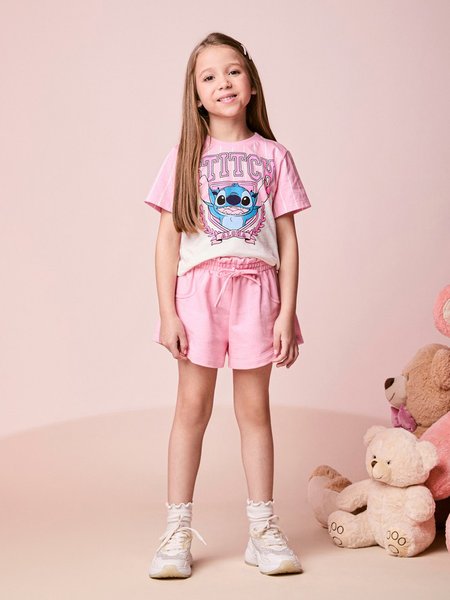 Conjunto Infantil Menina do Stitch com Strass