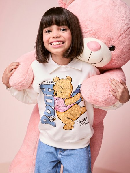 Casaco Infantil Menina do Ursinho Pooh com Strass
