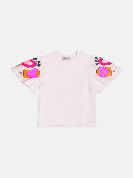 Blusa Infantil Menina com Mangas Amplas e Estampa Bimbi