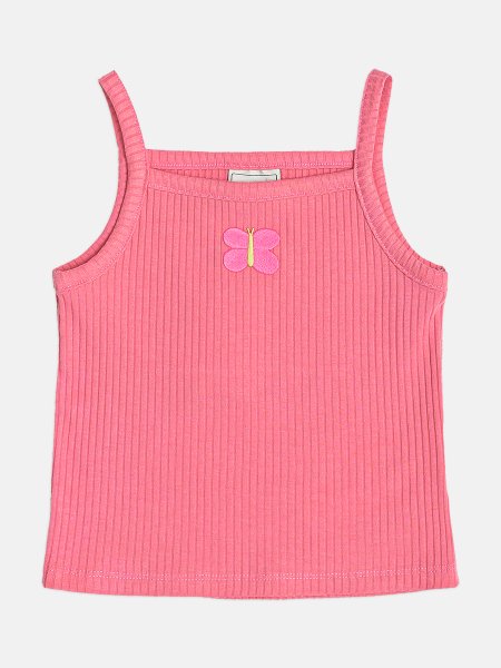 Regata Infantil Menina com Alça Rosa com Borboleta Bimbi