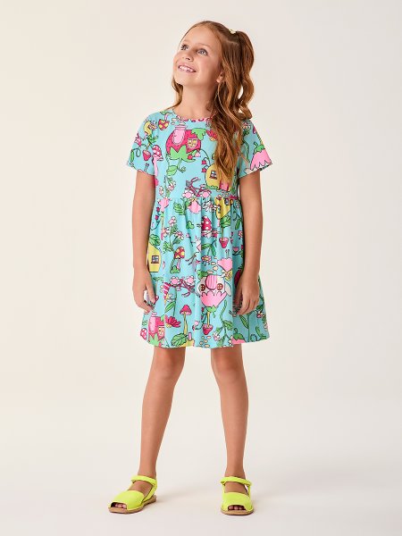 Vestido Infantil Jardim das Fadas Bimbi