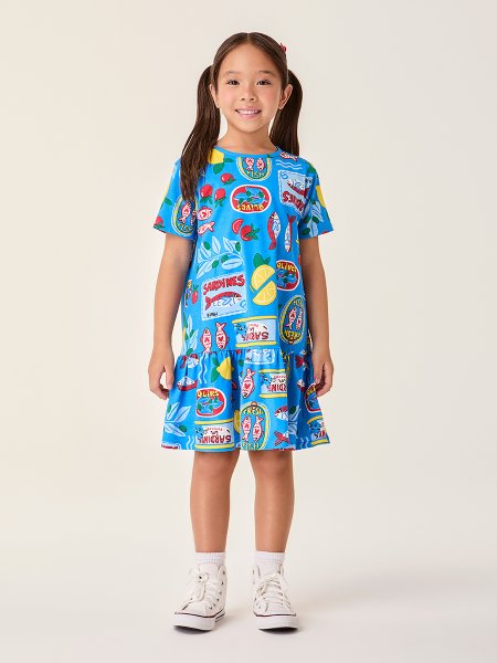 Vestido Infantil Azul Summer Vibes Bimbi
