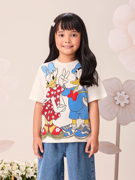 Blusa Infantil Menina da Daisy e Donald com Strass Momi